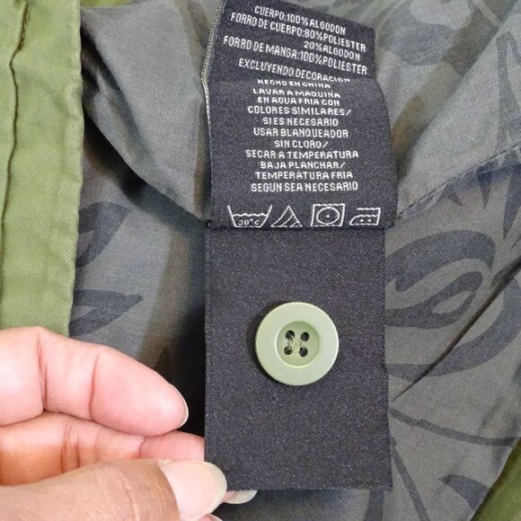 Indigo Star Military Field Jacket Olive Green Men Size S Button Up Patch Pockets - Picture 11 of 15